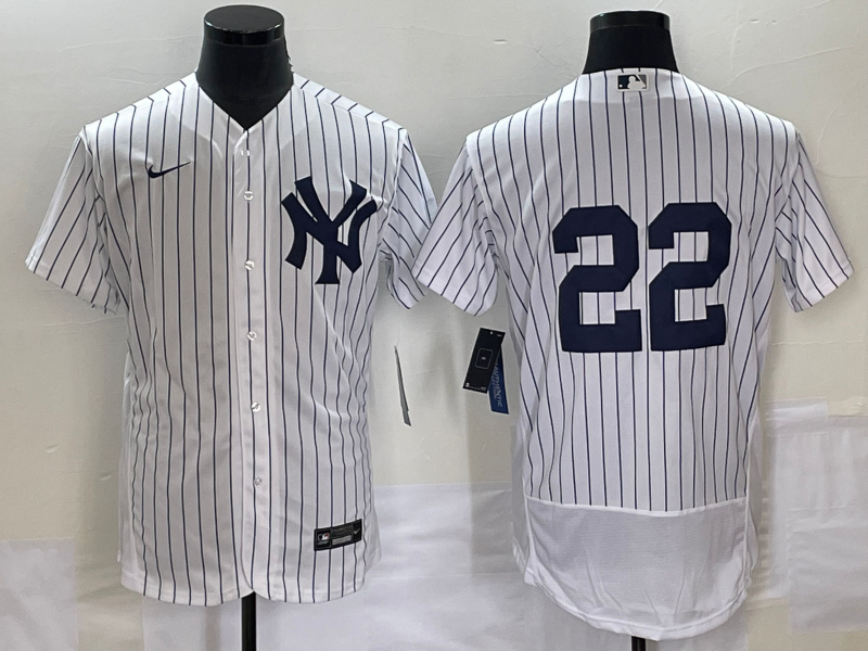 Men's White New York Yankees #22 Harrison Bader Flex Base Stitched Baseball Jersey